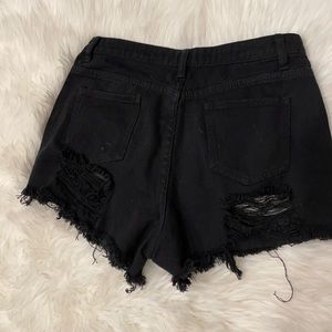Black high waisted cutout shorts